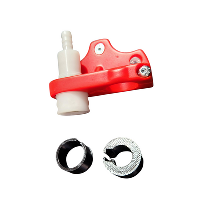 RamConnect Race Car Radio/Drink Connection Kit Rampage, shown with all part in package, radio adaptors and nuts and bolts